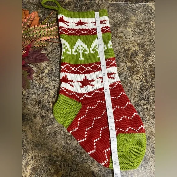 🎄Large Knit Christmas Stocking with🌲 & 🌟 19.5” - Picture 5 of 6
